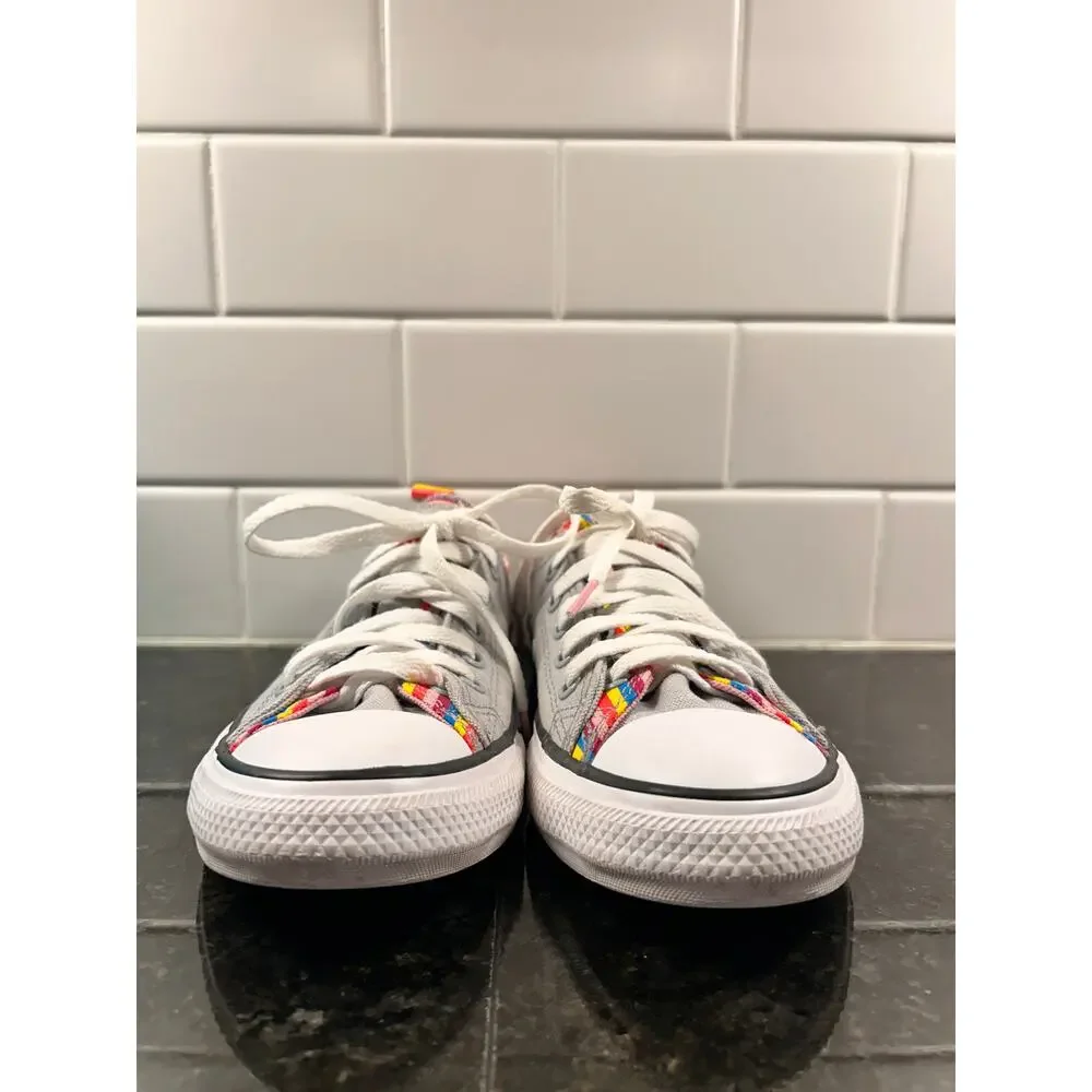 Converse All Star Girls Rainbow Stripe Low Sneaker Shoes Running‎ 669818F Gray 2